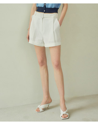 SIPT7076 카브라 벨트 컬러 숏팬츠_White