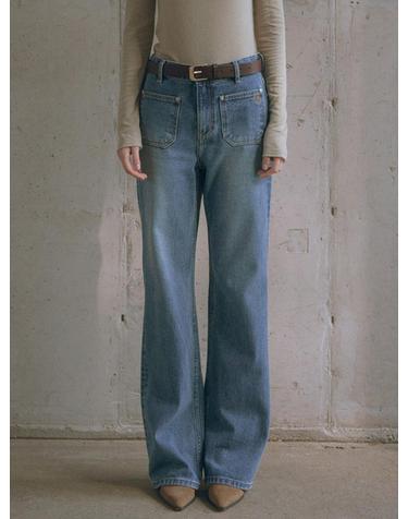 SIJN6063 기모 투포켓 에센셜 데님_Medium blue