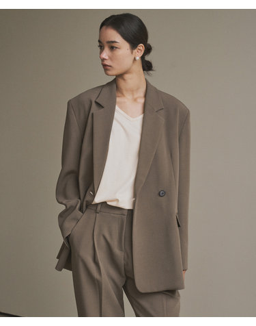 SIOT4099 루즈핏 싱글 블레이저_Mocha brown