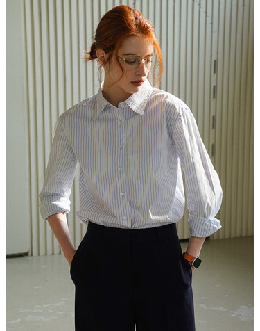 SITP5162 루즈핏 포멀 ST 셔츠_Multi blue ST