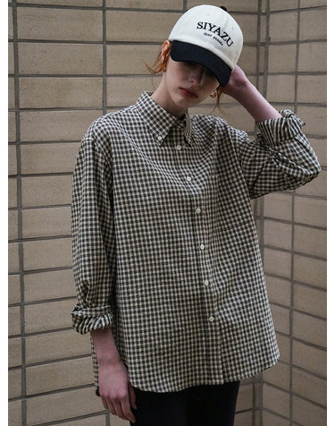 SITP5176 루즈 핏 클래식 체크 셔츠_Black check