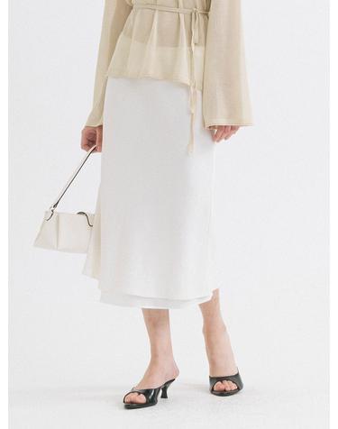 SIST9050 실키 브리즈 밴딩 스커트_White