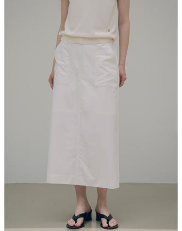 SIST9035 나일론 반밴딩 스커트_Off-white