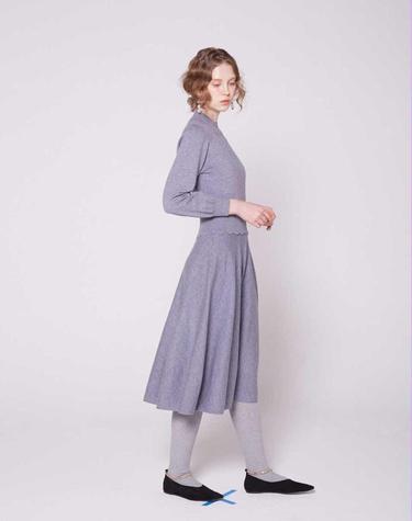 Half moon flap knit dress