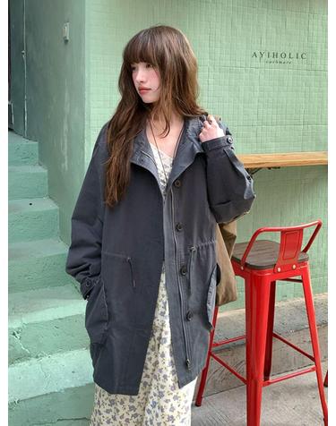 하이넥 하프사파리자켓