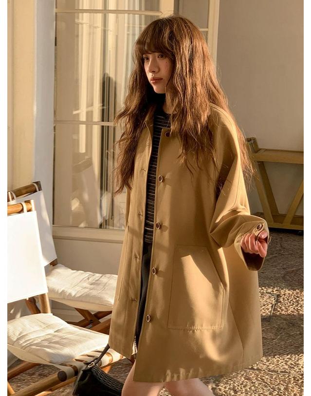 아이홀릭 싱글 스탠카라 하프코트 착용컷