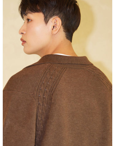 하프 집업 폴로 니트 브라운  5COLOR