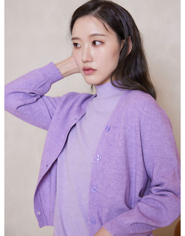 아이홀릭 모크넥 반팔 앙상블가디건세트 2color 착용컷