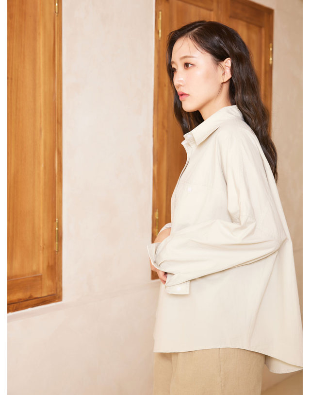 아이홀릭 와이드 빅사이즈 셔츠 2color 착용컷