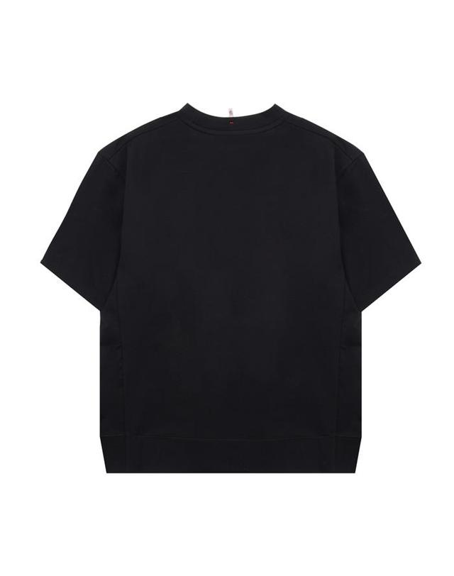 몽클레어 몽클레어 그레노블 8C00002 8790F BLACK 로고 패치 반팔 티셔츠 착용컷