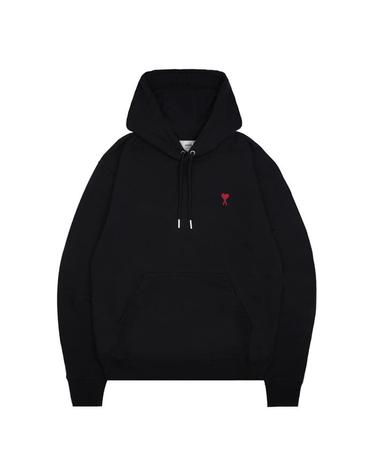 아미 BFUSW235 730 001 하트 로고 후드 티셔츠