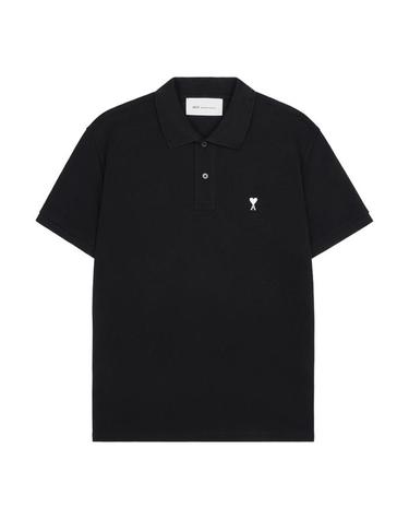 아미 HPL411 760 045 하트 로고 쇼트 슬리브 폴로 티셔츠