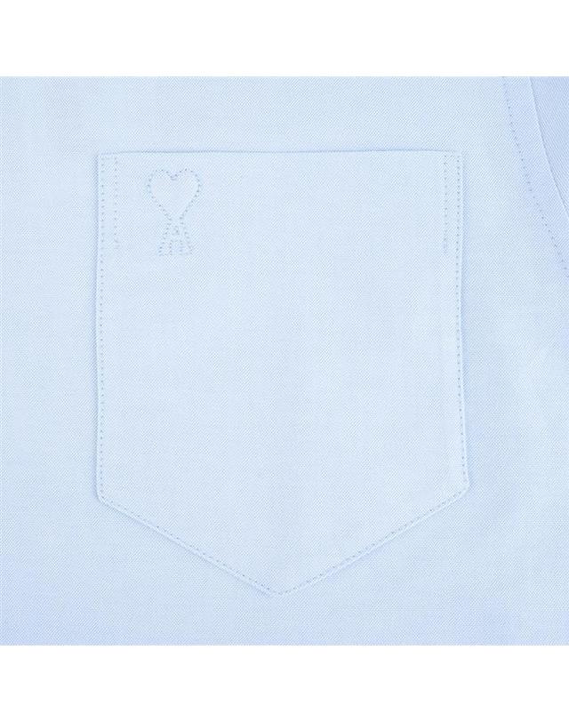아미 아미 FSH770 CO0031 450 코튼 옥스포드 엠보싱 크롭 오버사이즈 셔츠 착용컷