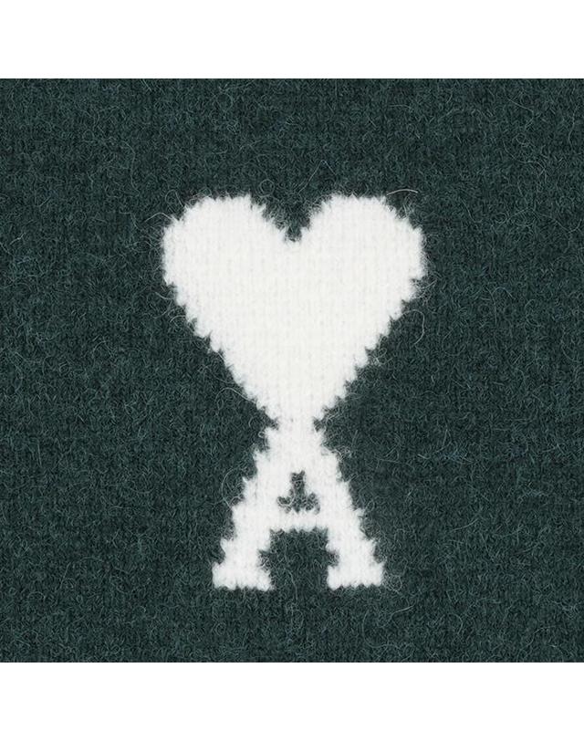 아미 아미 UKS836 KN0135 A279 빅 하트 로고 크루넥 알파카 니트 스웨터 착용컷