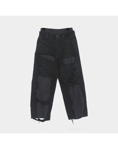 발렌시아가 패치워크 파자마 와이드 데님 남성 팬츠 794216 TQW54 1071
