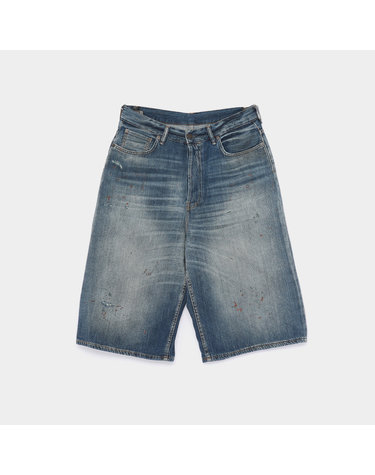 아크네 페인팅 빈티지 워싱 데님 남성 반바지 BE0213 863