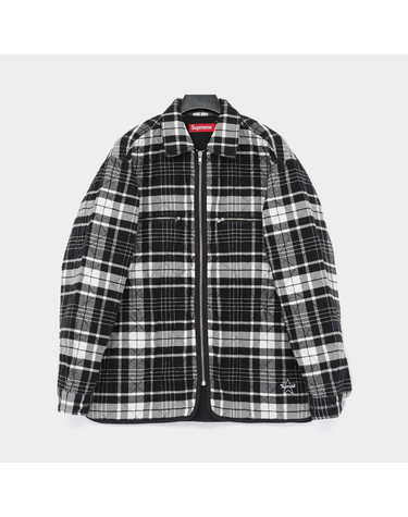 슈프림 스타로고 퀼티드 플란넬 집업 남성 셔츠 FW24S37 BLACK