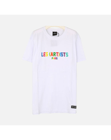레스아티스트 레인보우 프린팅 라운드 공용 반팔티 LA08TEE140WH