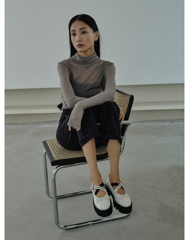 월당 당혜 엑스 스트랩 로퍼_웜화이트