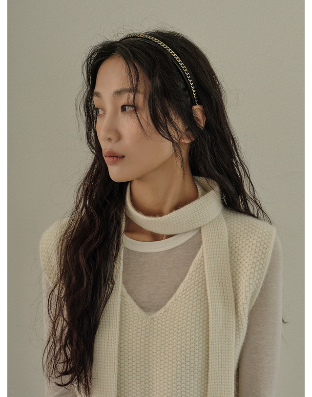 미슈쏘머치 체인 헤어밴드_2Color 착용컷