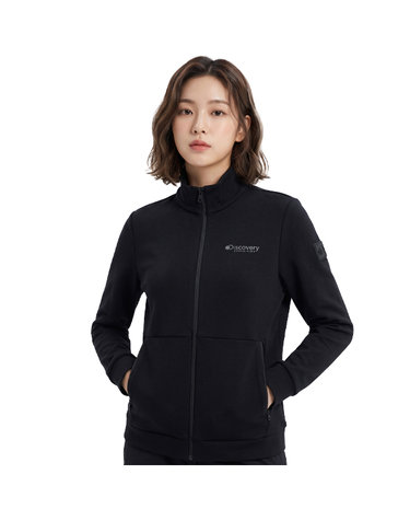 디스커버리 여성 하이넥 트레이닝 자켓 DWTR22034-BKS
