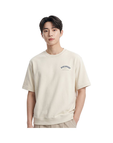 디스커버리 남성 애슬레저 반팔 맨투맨 티셔츠 DMTR51043-IVD