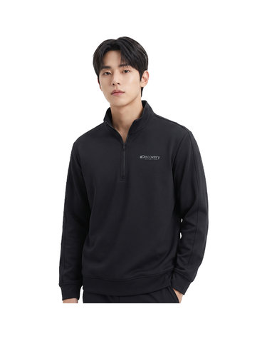 디스커버리 공용 니트 반집업 맨투맨 티셔츠 DXTR30044-BKS