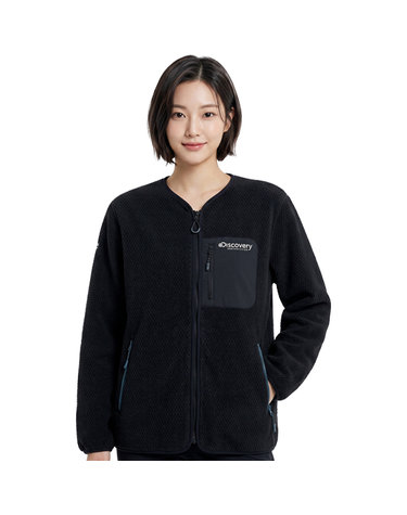 디스커버리 여성  자가드 플리스 자켓 DWSS32044-BKS