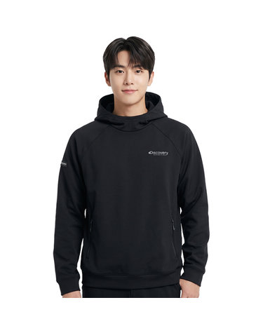 디스커버리  남성  하이넥 기모 후드티 DMHD79046-BKS