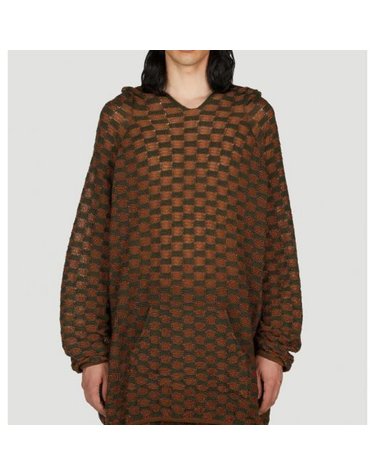 [해외직구] 26 FW 이사 볼더 지오그래픽 체크 니트 후드 스웨터 브라운 SS23M50 DARK BARK