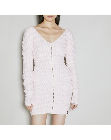 [해외직구] 26 FW 이사불더 케이블 니트 컷아웃 시리얼 미니 드레스 핑크 AW23WHDR01A COTTONCANDY