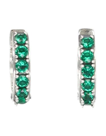 [해외직구] 엠마누엘레비꼬끼 Silver 크리스탈 Hoop 귀걸이 CDLE1CSILVERGREEN TP580132670