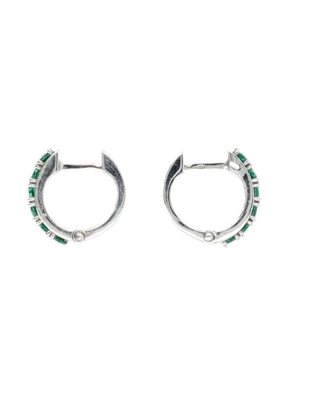 엠마누엘레 비꼬끼 [해외직구] 엠마누엘레비꼬끼 Silver 크리스탈 Hoop 귀걸이 CDLE1CSILVERGREEN TP580132670 착용컷