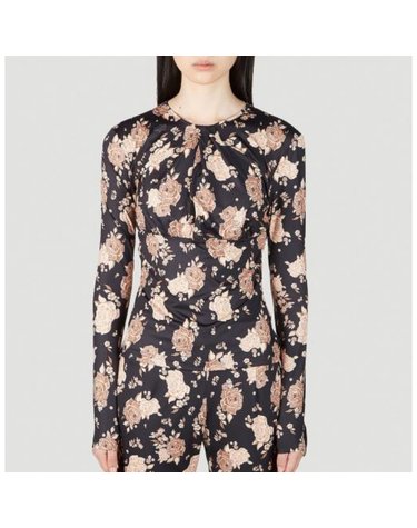 [해외직구] 26 FW 로키 Floral 플로럴 올오버 저지 긴팔 탑 블랙 R0CA256 JP 11BLACKROSEPRINT