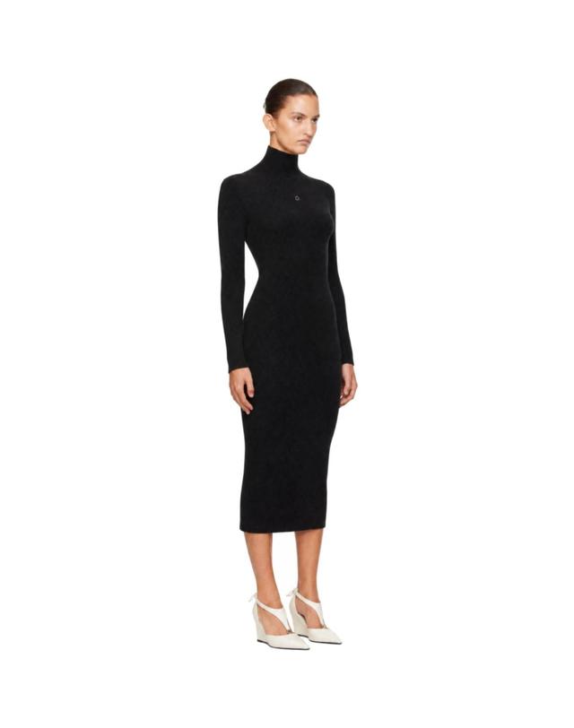 코페르니 [해외직구] 26 FW 코페르니 블랙 심리스 울 미디 드레스 262325F054007 착용컷