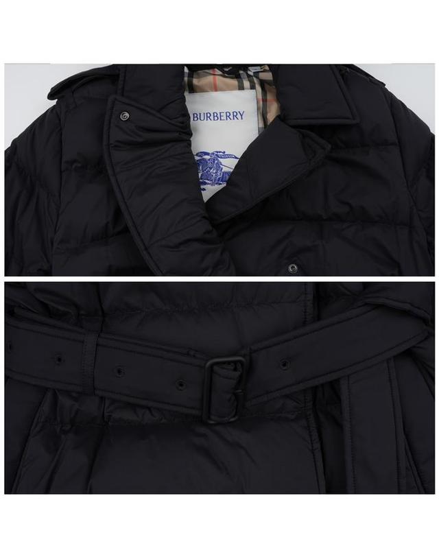 버버리 버버리 8110313 미드 렝스 나일론 후드 퍼퍼 코트 착용컷