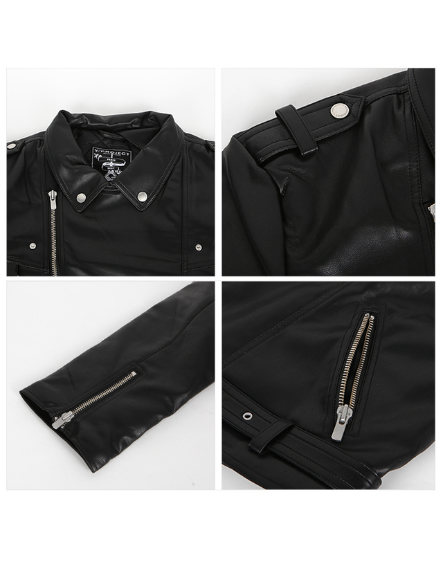 와이프로젝트 와이프로젝트 JACK95-S24 BLACK 바이커 자켓 착용컷