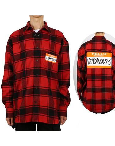 베트멍 UE54SH420R RED CHECK 네임택 체크 셔츠
