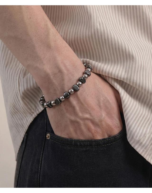 벤테라 벤테라 어반 모노크롬 스톤 비즈 팔찌 착용컷