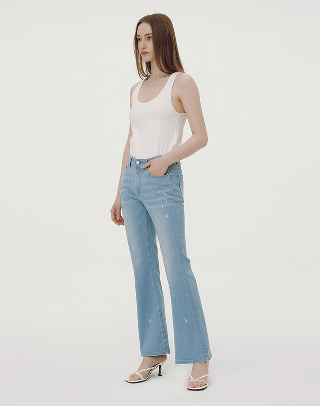 굿덴 [GDFL08] Boots Light Blue_Standard (Distressed) 블루 착용컷