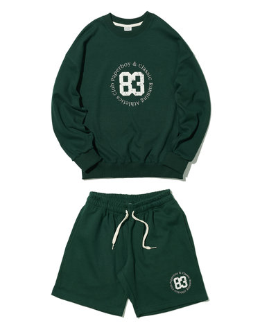 [SET] 비기닝83 스웨트 하프팬츠 셋업-그린