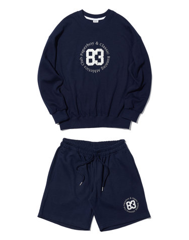 [SET] 비기닝83 스웨트 하프팬츠 셋업-네이비