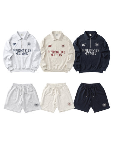 [SET] 스포츠클럽 하프집업&하프팬츠 셋업 3color