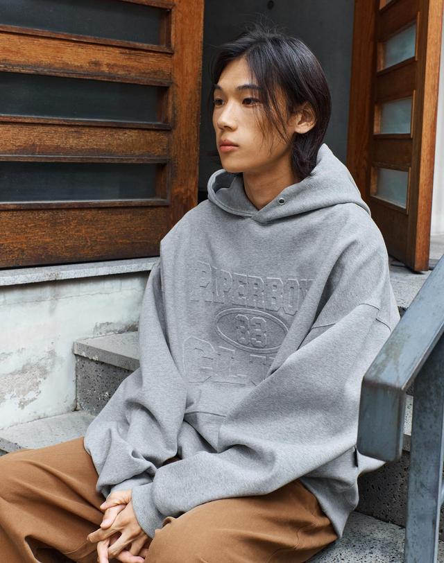 페이퍼보이 엠보 벌룬 오버핏 후디 3color 착용컷