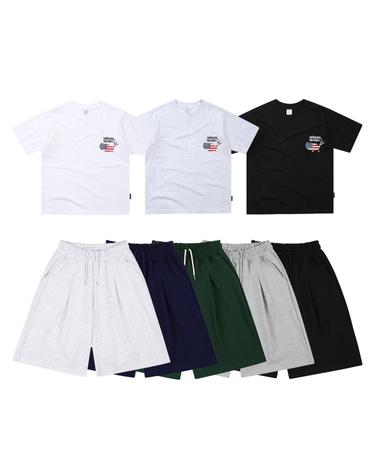 [SET] USA 빈티지 반팔 하프팬츠 셋업