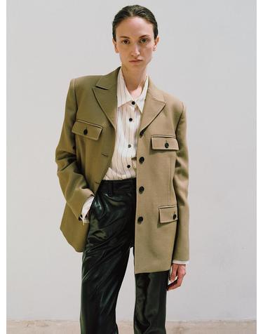 르비에르 WOOL SAFARI JACKET (BEIGE)