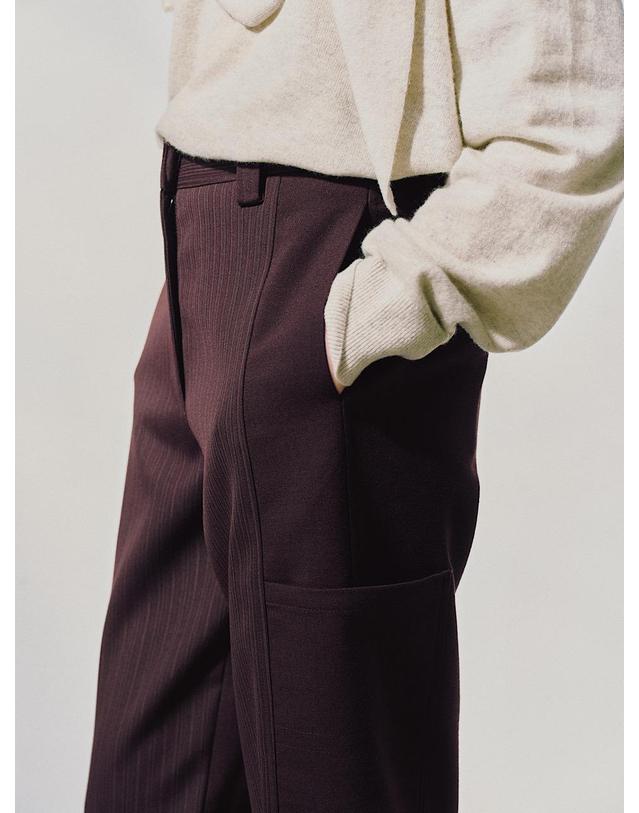 르비에르 WOOL STRIPE POCKET PANTS (BRICK) 착용컷
