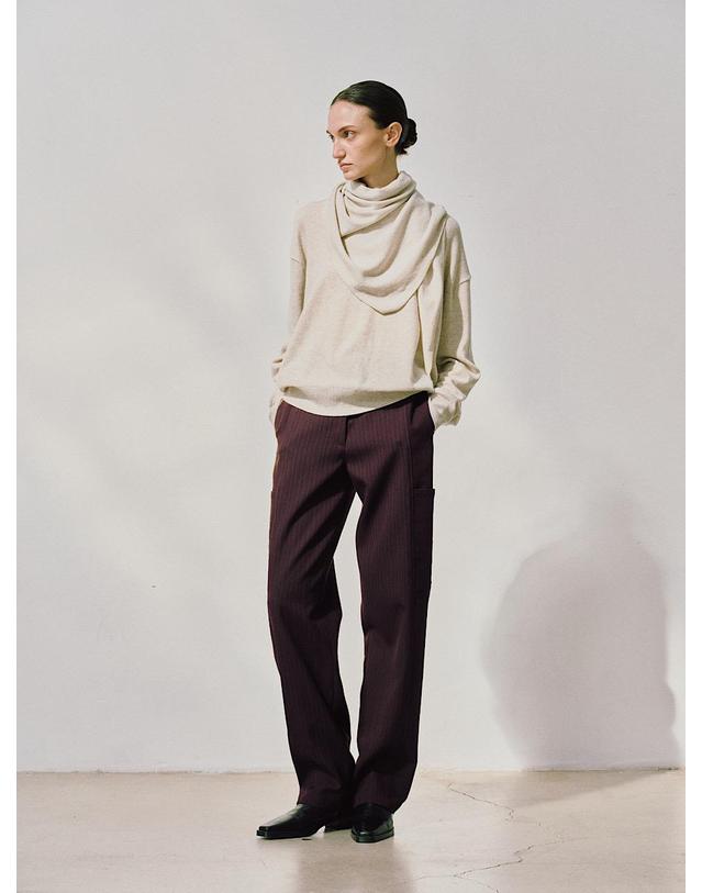 르비에르 WOOL STRIPE POCKET PANTS (BRICK) 착용컷