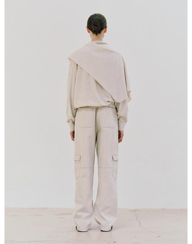 르비에르 WASHED COTTON CARGO PANTS (ECRU) 착용컷