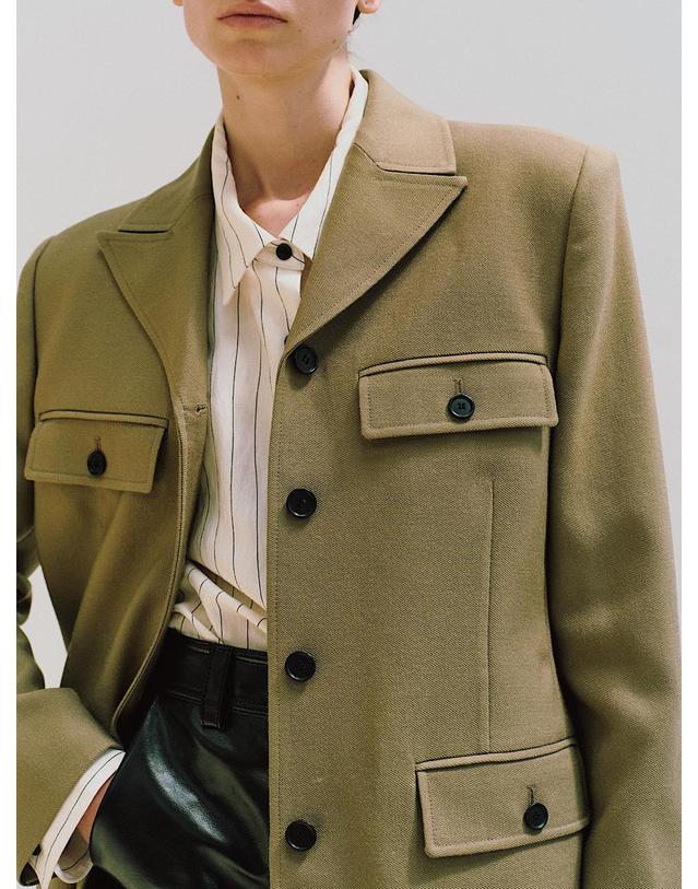 르비에르 WOOL SAFARI JACKET (BEIGE) 착용컷
